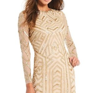 Gianni Bini gold sequin hourglass evening dress